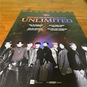 SF9 2019 USA, Europe Live tour UNLIMITED Hand Signed poster